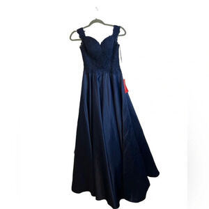 Nwt Dancing Queen Navy Blue Prom Gown